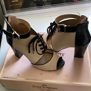 Juicy Couture square heel,peep toe heels size 8